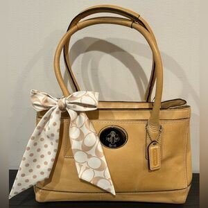 Coach Madeline buckskin leather satchel EUC